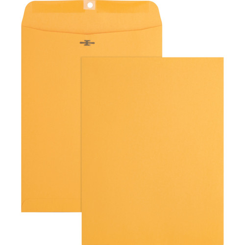 Business Source 36664 Kraft Clasp Envelopes, 9-1/2 x 12-1/2, 28 Lb., Box of 100