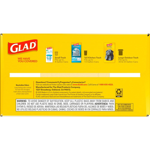 Glad Tall Kitchen Bags, Drawstring, Gain Original Scent, 13 Gallon 110 Ea, Kitchen