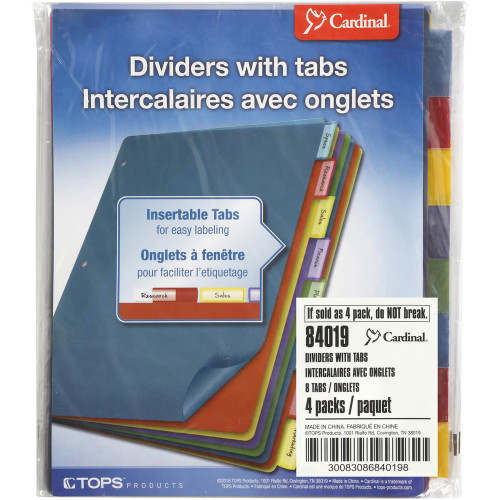 Cardinal 84019 Extra-tough Poly Dividers