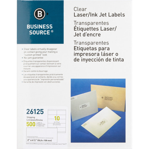 Business Source 26125 Clear Shipping Labels