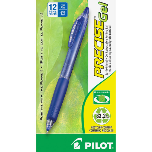 Pilot 15002 Precise Gel Fine Retractable BeGreen Pens