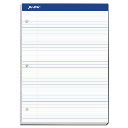 ampad-20-323-3-hole-punched-white-legal-pad-8.5--x-11.75-100-sheets