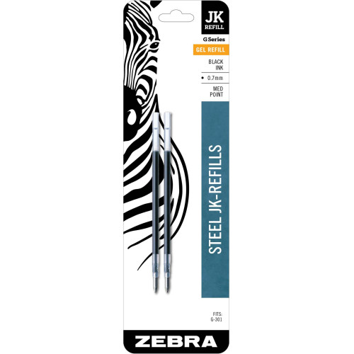 Zebra Pen 88112 G-301 JK Gel Stainless Steel Pen Refill