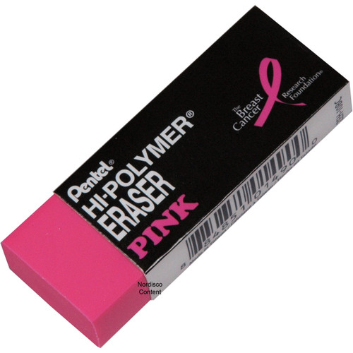 Pentel ZEH-10BC Hi-Polymer Eraser, Large Pink