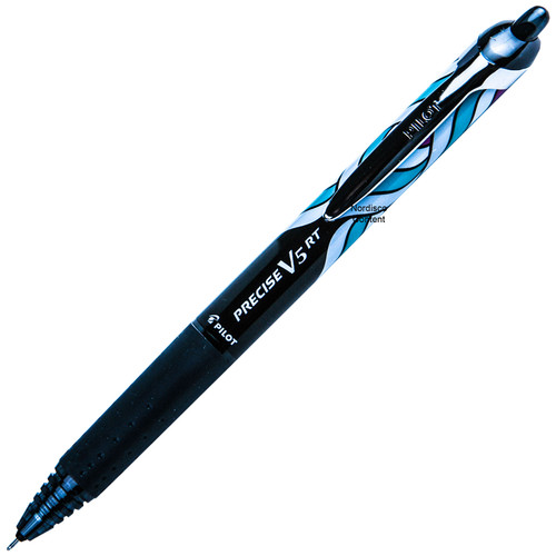 pilot-precise-v5-rt-41990-deco-collection-black-ink-0.5mm-extra-fine-point-rolling-ball-pen