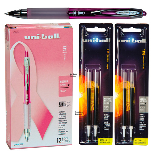 uniball-signo-207-pink-ribbon-12-with-refills