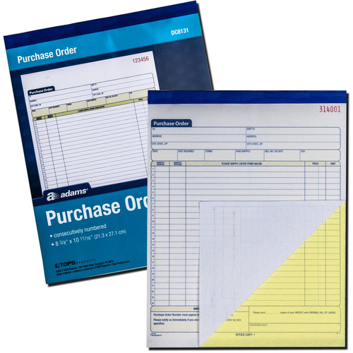 Adams Tops TC5805 Sales Order Book, 3-Part, 50 Sets, Numbered, 5-9 