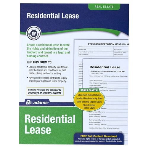 Adams LF310 Residential Rental Lease Agreement with Instructions