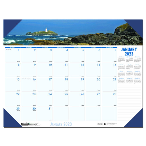 2023 178 HOD178 Earthscapes Coastlines House of Doolittle Desk Pad Calendar, 22 x 17"