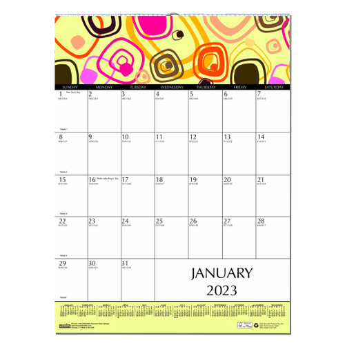 2023 3492 HOD3492 House of Doolittle Geometric Wall Calendar, 12 x 16-1/2"