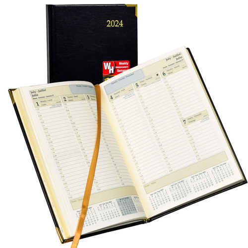 2024-brownline-cbe507-executive-weekly-planner-hardcover-8-316-x-5-58