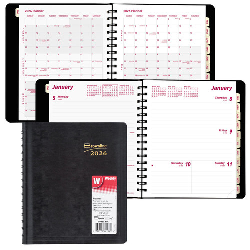 2026-brownline-cb850.blk-weekly-planner-twin-wire-binding