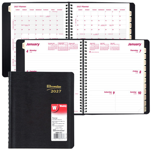 brownline-2027-cb850.blk-weekly-planner-twin-wire