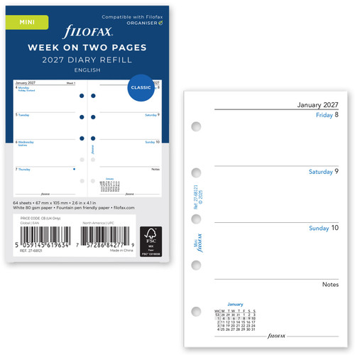 2027-Filofax-mini-size-diary-refill-27-68121-week-on-two-pages