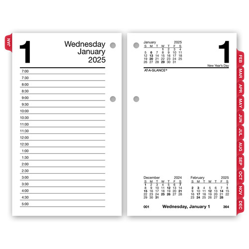 2025-at-a-glance-e717t-50-daily-calendar-refill-with-monthly-tabs