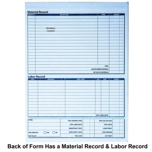 Adams NC2817 Carbonless Job Invoice, 2 Part, 8-1/2 x 11-7/16", Pack of ...