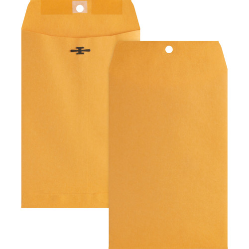 Business Source 36660 Kraft Clasp Envelopes, 6 x 9", 28 Lb., Box of 100
