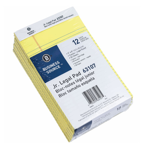 Business Source 63107 Yellow Legal Pads, 5 x 8