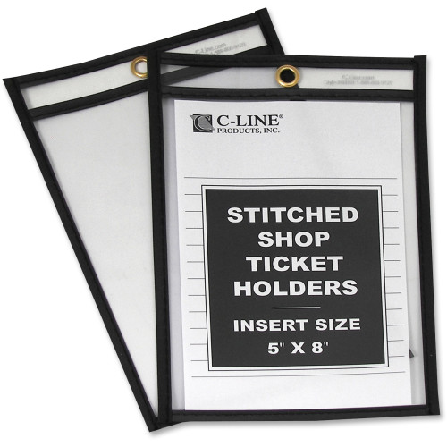 C-line 46058 Shop Ticket Holders, Insert Size 5 x 8", Clear Both Sides, Box of 25