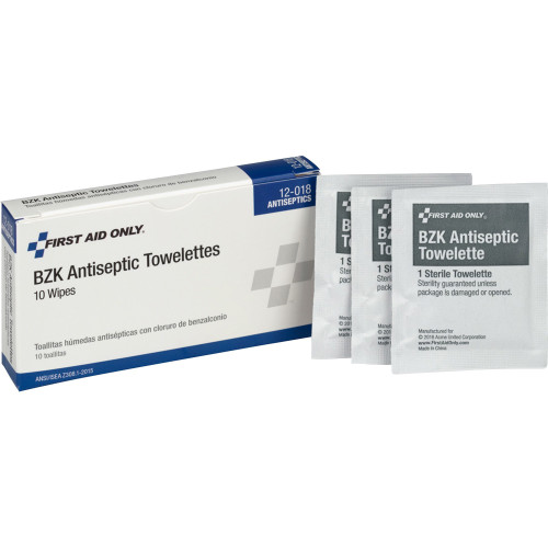 First Aid Only 12-018 BZK Antiseptic Towelettes