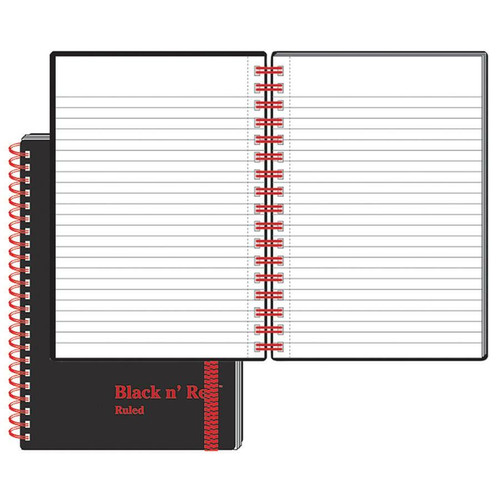 Black n Red F67010 Poly Cover Notebook, Wirebound, 70 Sheets, 4-1/8 x 5-7/8"