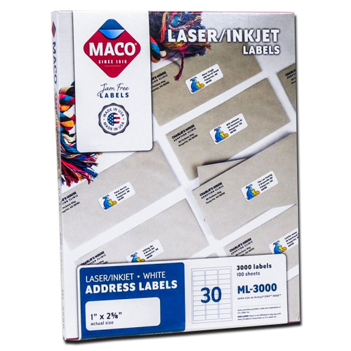 maco-ml-3000-1-x-2-58-laser-&-inkjet-white-address-labels