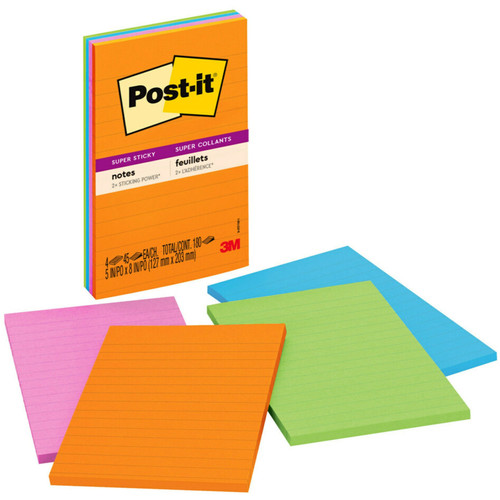 Post-it 4621SSAU Super Sticky Notes - Energy Boost Color Collection