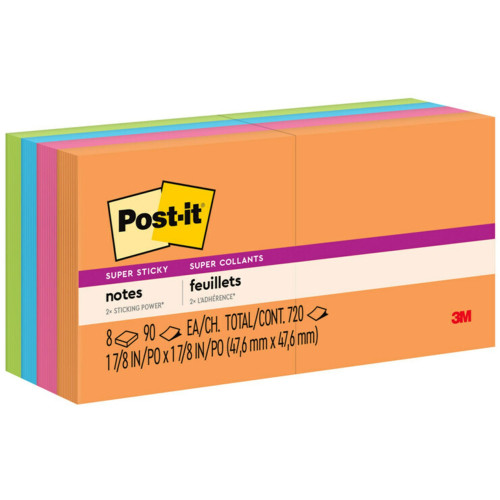 Post-it 6228SSAU Super Sticky Notes - Energy Boost Color Collection