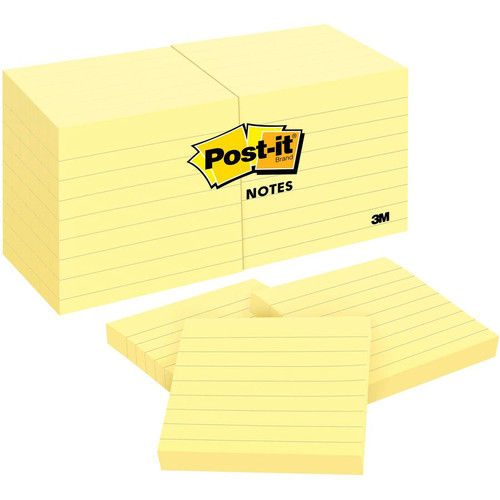 post-it-630ss-lined-post-it-notes-3x3-canary-yellow-pack-of-12-pads