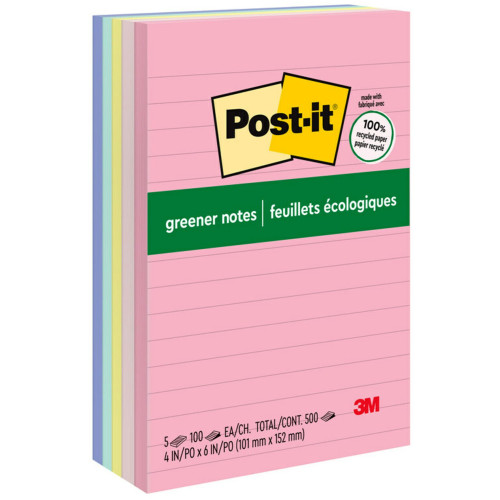 Post-it 660-RP-A Greener Lined Notes - Sweet Sprinkles Color Collection