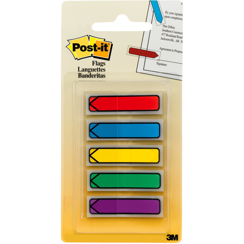 Post-it Arrow Flags 684-ARR1, .47 x 1.7", Bright Colors, Pack of 100