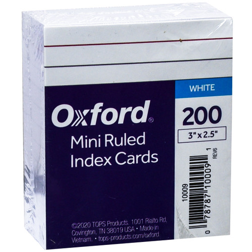 oxford-10009-half-size-mini-ruled-index-cards-2.5-x-3-pack-of-200