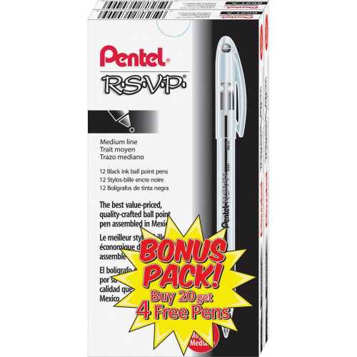 Pentel BK91ASW-US R.S.V.P. Ballpoint Stick Pens