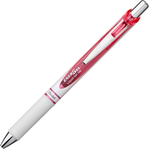 Pentel BL77PW-P EnerGel Pink BCA Ribbon Pearl Retractable Liquid Gel Pen