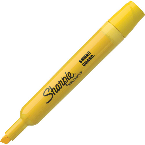 Sharpie Highlighter 25005, Smear Guard Yellow Ink, Chisel Tip