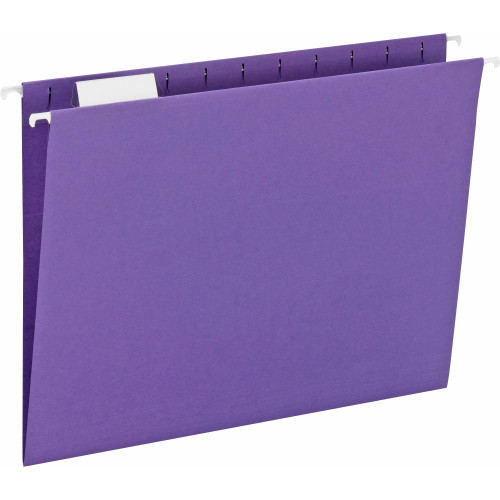 Smead C15HPE 64072 Purple Letter Size Hanging File Folders, 1/5 Cut Tabs, Box of 25