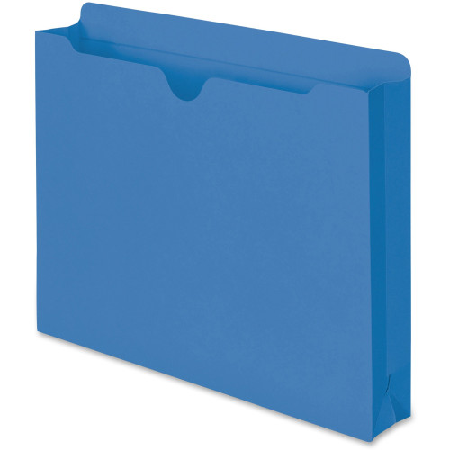 Smead 75562 2-4920BE, Blue 2" Exp Letter Size Manila File Jackets, 2-Ply Tab