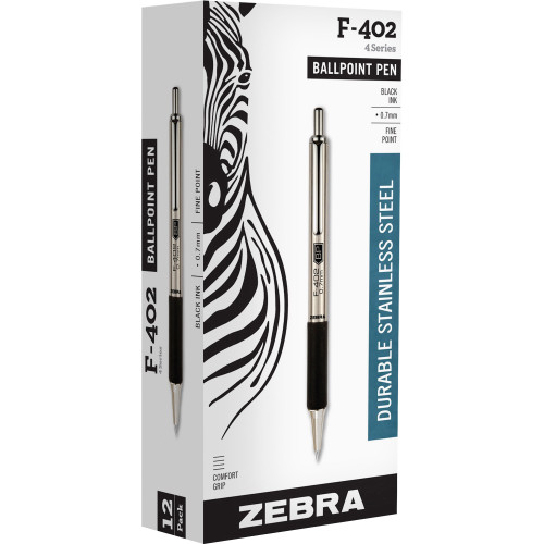 Zebra Pen G-301 JK Gel Stainless Steel Pen Refill - 0.70 mm, Medium Point - Black  Ink - Acid-free - 2 / Pack