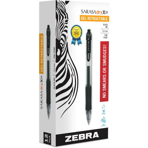 Zebra 46710 Sarasa Dry X20 Gel Retractable Pens