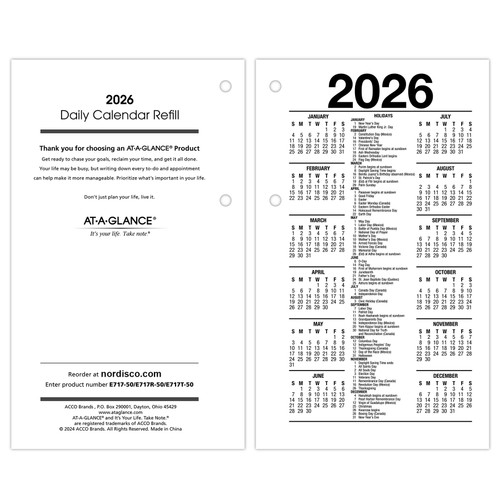 2026 At A Glance E717 50 Daily Calendar Refill 3 1 2 X 6 Nordisco 2026-at-a-glance-e717-50-daily-calendar-refill-3-1-2-x-6-nordisco