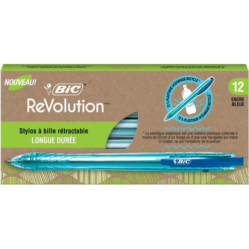 BIC BPRR11BE ReVolution Ocean Retractable Ballpoint Pen