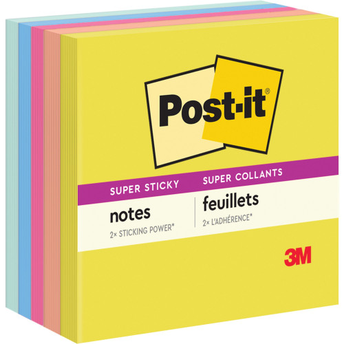 Post-it 6545SSJOY Super Sticky Note Pads - Summer Joy Color Collection