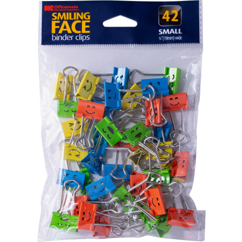 Officemate 31090 Smiling Faces Binder Clips