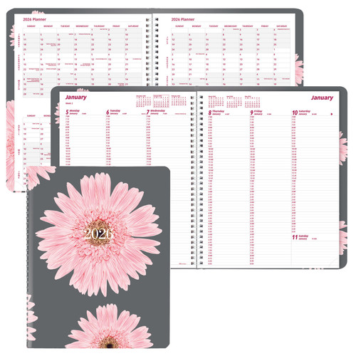 2026-brownline-cb950G.05-pink-daisy-weekly-appointment-book-8-12-x-11