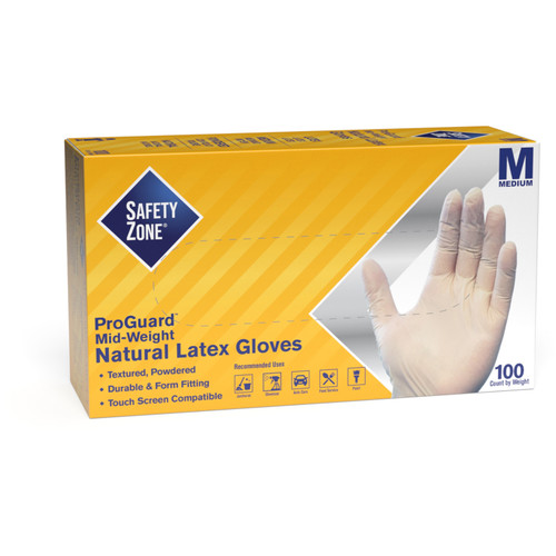 Safety Zone GRDR-MD-1-T Powdered Natural Latex Gloves