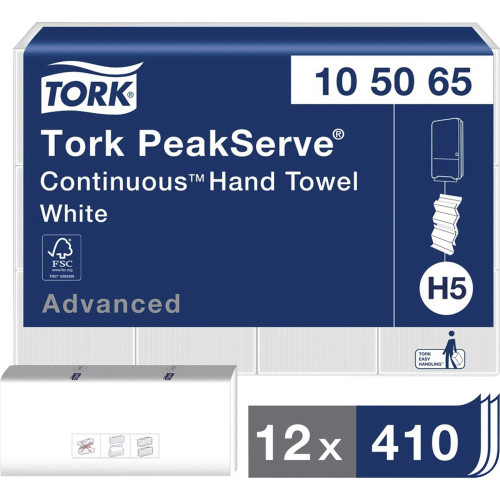 TORK 105065 PeakServe Continuous Paper Hand Towels White H5