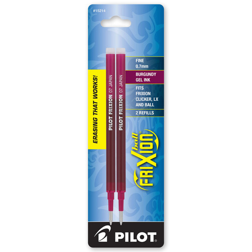pilot-frixion-refills-15214-burgundy-erasable-gel-ink-0.7mm-fine-pack-of-2