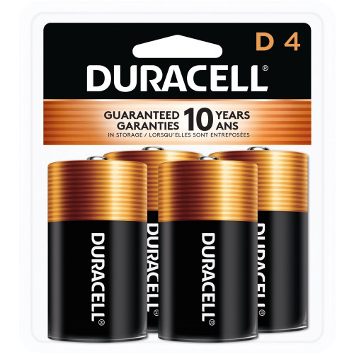 Duracell MN1300R4ZCT Coppertop Alkaline D Batteries