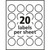 Avery 6582 Glossy Permanent Multipurpose Round Labels