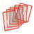 Tarifold P030 Red Border Clear Plastic Pivoting Pockets, Pack of 10